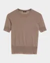 Joseph Womens Escargot Cashair Short-sleeved Cashmere Top In Escargot