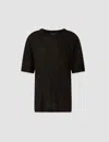 Joseph Womens Black Short-sleeved Knitted Wool And Silk Top In Black