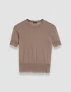 Joseph Womens Escargot Cashair Short-sleeved Cashmere Top In Escargot