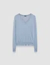 Joseph Cashair V Neck Jumper In Faded Sky