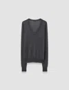 Joseph Womens Smoke Cashair V-neck Cashmere Knitted Jumper Xs In Animal Print