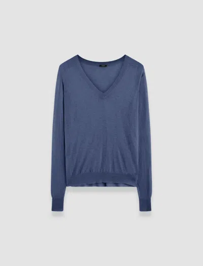 Joseph Cashair V Neck Jumper In Harbour