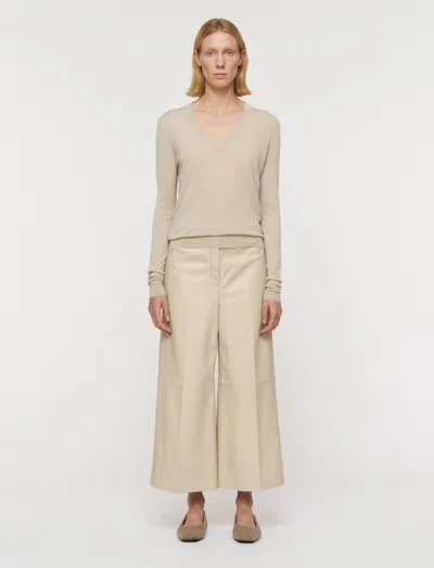Joseph Cashair V Neck Jumper In Neutral