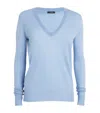 Joseph Cashair V Neck Jumper In Blue