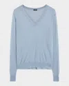 Joseph Cashair V Neck Jumper In Faded Sky