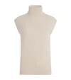 Joseph Cashmere-blend Brushed Sweater Vest In Neutral