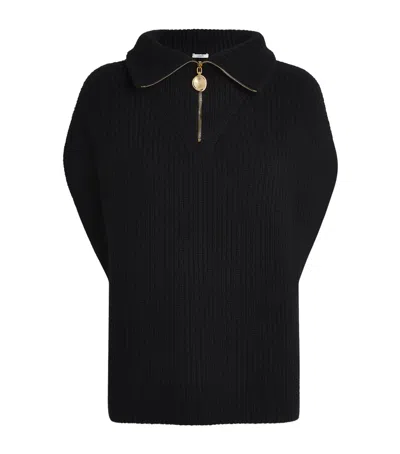 Joseph Cashmere-blend Ribbed Raffet Sweater In Black
