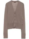 Joseph Cashmere Cardigan With Deep V-neckline In Brown
