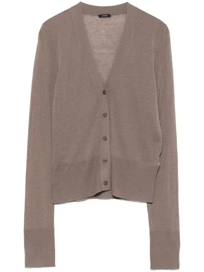 Joseph Cashair Semi-sheer Cashmere Cardigan In Escargot