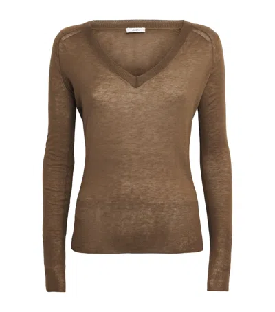 Joseph Cashmere Cashair Cetus Sweater In Brown
