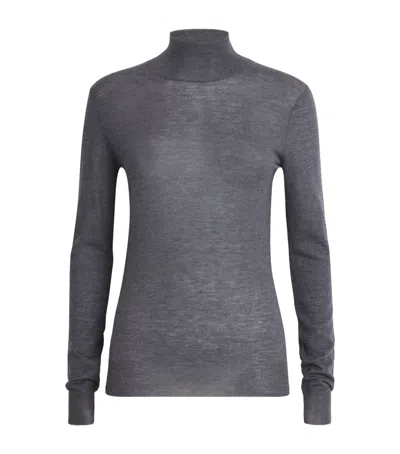 Joseph Cashmere Cashair High-neck Sweater In Blue