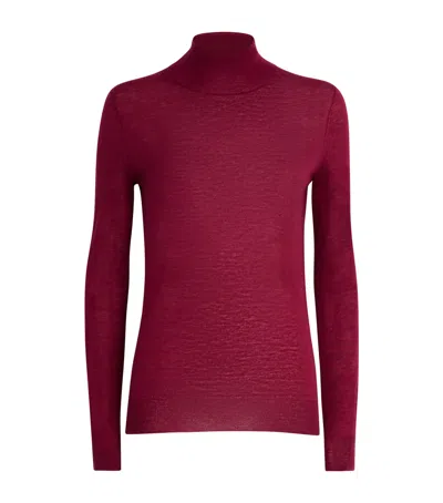 Joseph Cashmere Cashair High-neck Sweater In Red