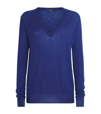 Joseph Cashmere Cashair Sweater In Blue