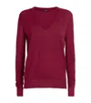 Joseph Cashmere Cashair V-neck Sweater In Burgundy