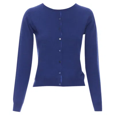 Joseph Cashmere Cobalt Button Cardigan Sweater In Blue