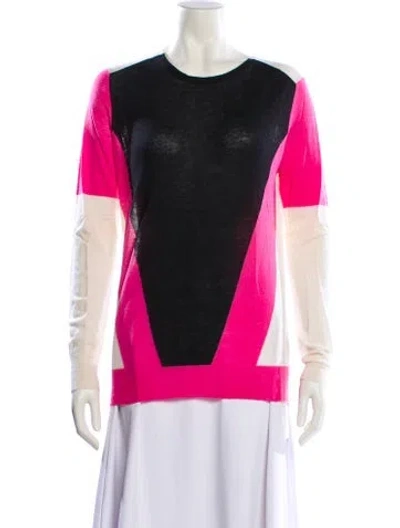 Pre-owned Joseph Cashmere Colorblock Pattern Sweater In Black