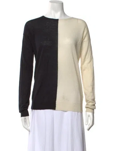 Pre-owned Joseph Cashmere Colorblock Pattern Sweater In Black/neutrals