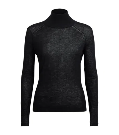 Joseph Cashmere High-neck Cashair Yara Sweater In Black