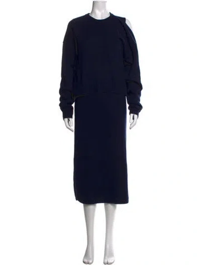 Pre-owned Joseph Cashmere Midi Length Dress In Blue