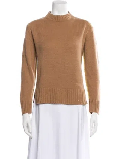 Pre-owned Joseph Cashmere Mock Neck Sweater In Brown