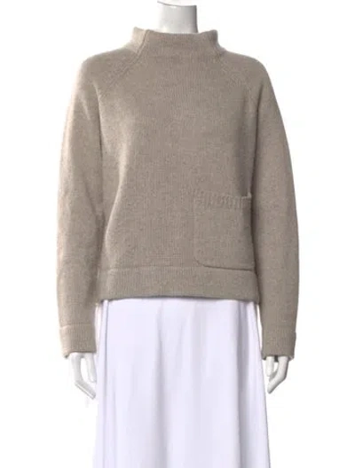 Pre-owned Joseph Cashmere Mock Neck Sweater In Neutrals