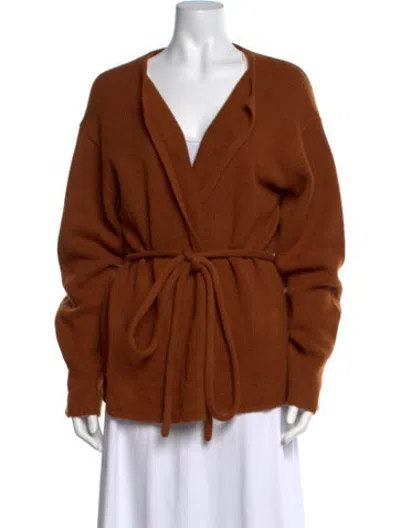 Pre-owned Joseph Cashmere Open Front Sweater In Brown