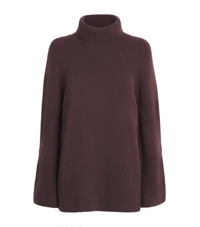 Joseph Cashmere Roll-neck Loftus Sweater In Burgundy