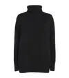 Joseph High-neck Ribbed Wool Jumper In Black
