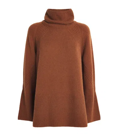 Joseph Cashmere Rollneck Sweater In Brown