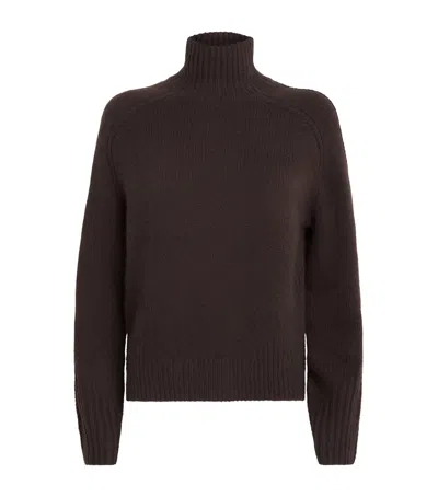 Joseph Cashmere Rollneck Tilly Lofty Sweater In Brown