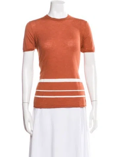 Pre-owned Joseph Cashmere Striped T-shirt In Brown