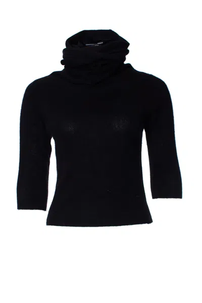 Joseph , Cashmere Top With Extra Long Turtleneck. In Black