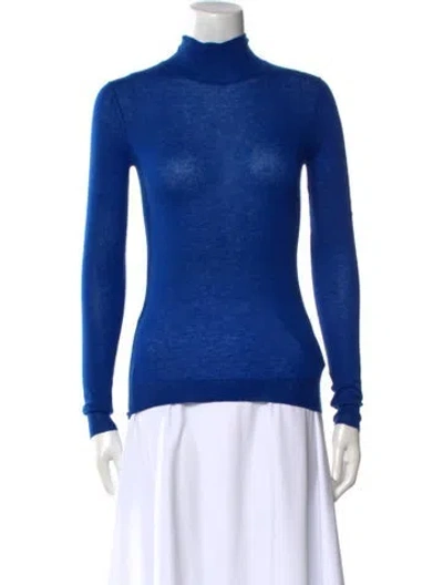 Pre-owned Joseph Cashmere Turtleneck Sweater In Blue
