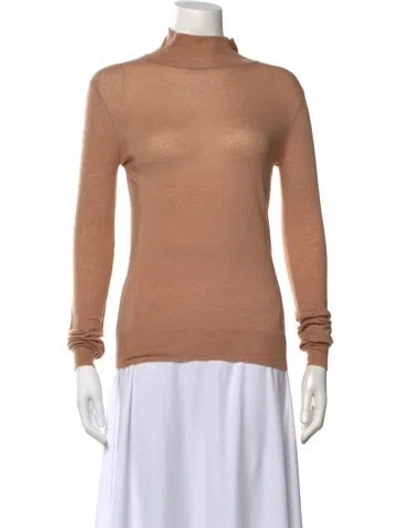 Pre-owned Joseph Cashmere Turtleneck Sweater In Brown