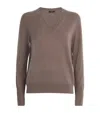 Joseph Cashmere V-neck Sweater In Brown