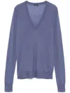Joseph Cashmere V-neck Top In Blue