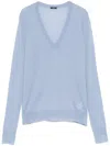 Joseph Cashmere V-neck Top In Blue