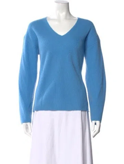 Pre-owned Joseph Cashmere V-neck Sweater In Blue