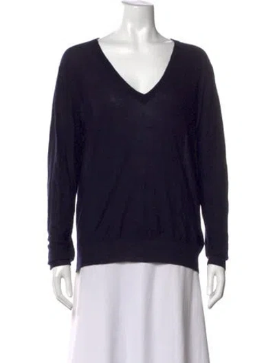 Pre-owned Joseph Cashmere V-neck Sweater In Blue