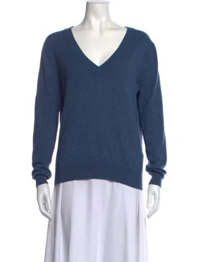 Pre-owned Joseph Cashmere V-neck Sweater In Blue