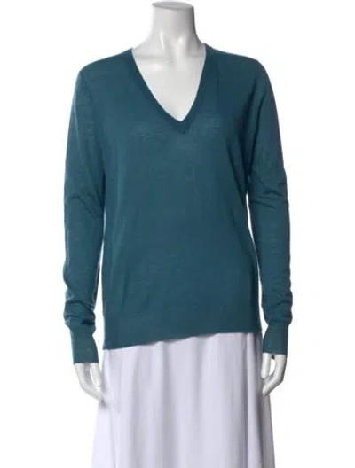 Pre-owned Joseph Cashmere V-neck Sweater In Blue