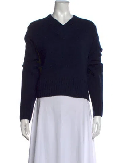 Pre-owned Joseph Cashmere V-neck Sweater In Blue