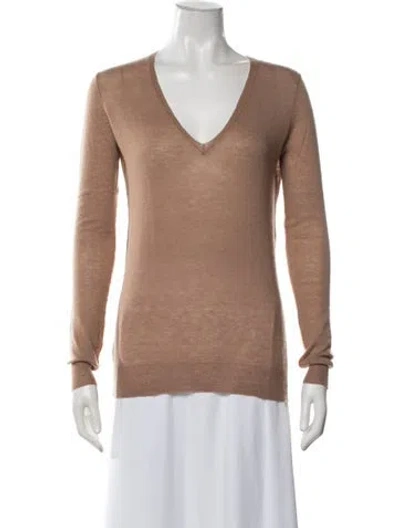 Pre-owned Joseph Cashmere V-neck Sweater In Brown