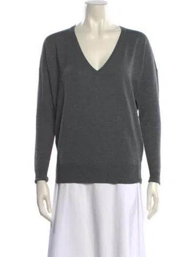 Pre-owned Joseph Cashmere V-neck Sweater In Gray