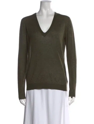 Pre-owned Joseph Cashmere V-neck Sweater In Green