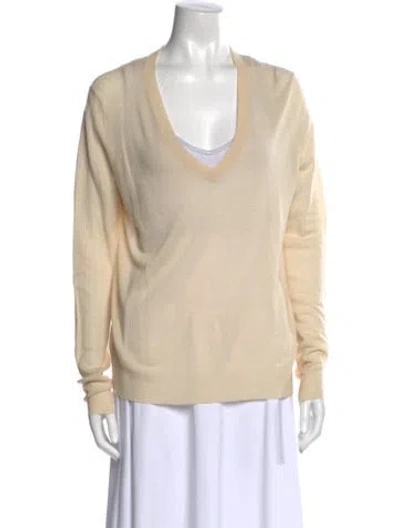 Pre-owned Joseph Cashmere V-neck Sweater In Neutral