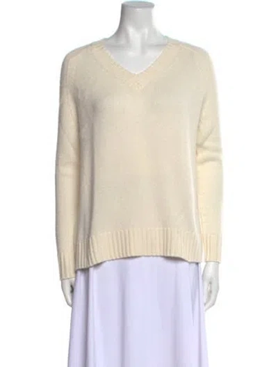 Pre-owned Joseph Cashmere V-neck Sweater In Neutral