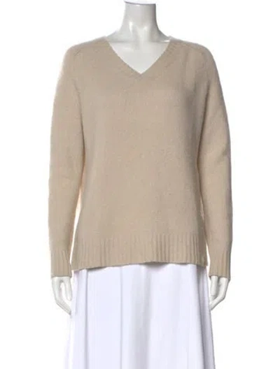 Pre-owned Joseph Cashmere V-neck Sweater In Neutral