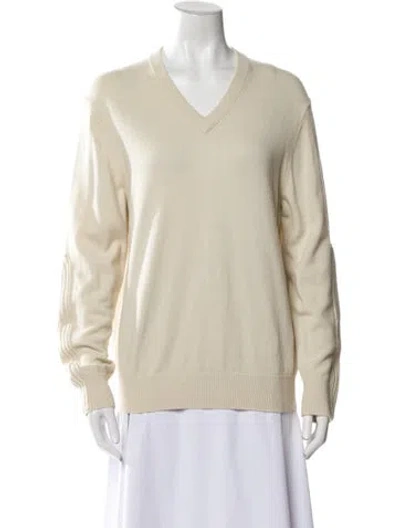 Pre-owned Joseph Cashmere V-neck Sweater In Neutral