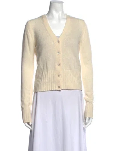 Pre-owned Joseph Cashmere V-neck Sweater In Neutral
